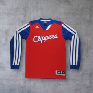 Vtg Adidas Los Angeles Clippers NBA Pullover Warmup Jersey Men’s 2XL Red Blue